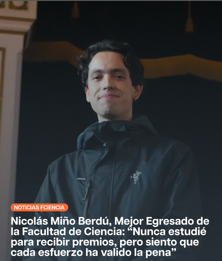Nicolás Miño Berdú, Mejor Egresado de la Facultad de Ciencia